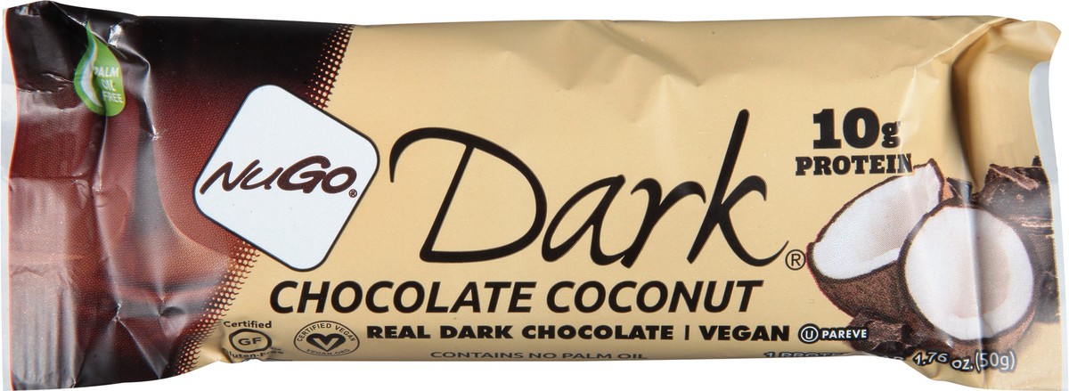 slide 7 of 9, NuGo Dark Chocolate Coconut Protein Bar, 1.76 oz