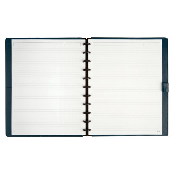 slide 2 of 2, TUL® Discbound Notebook With Leather Cover, Letter Size, Narrow Ruled, 60 Sheets, Navy, 1 ct
