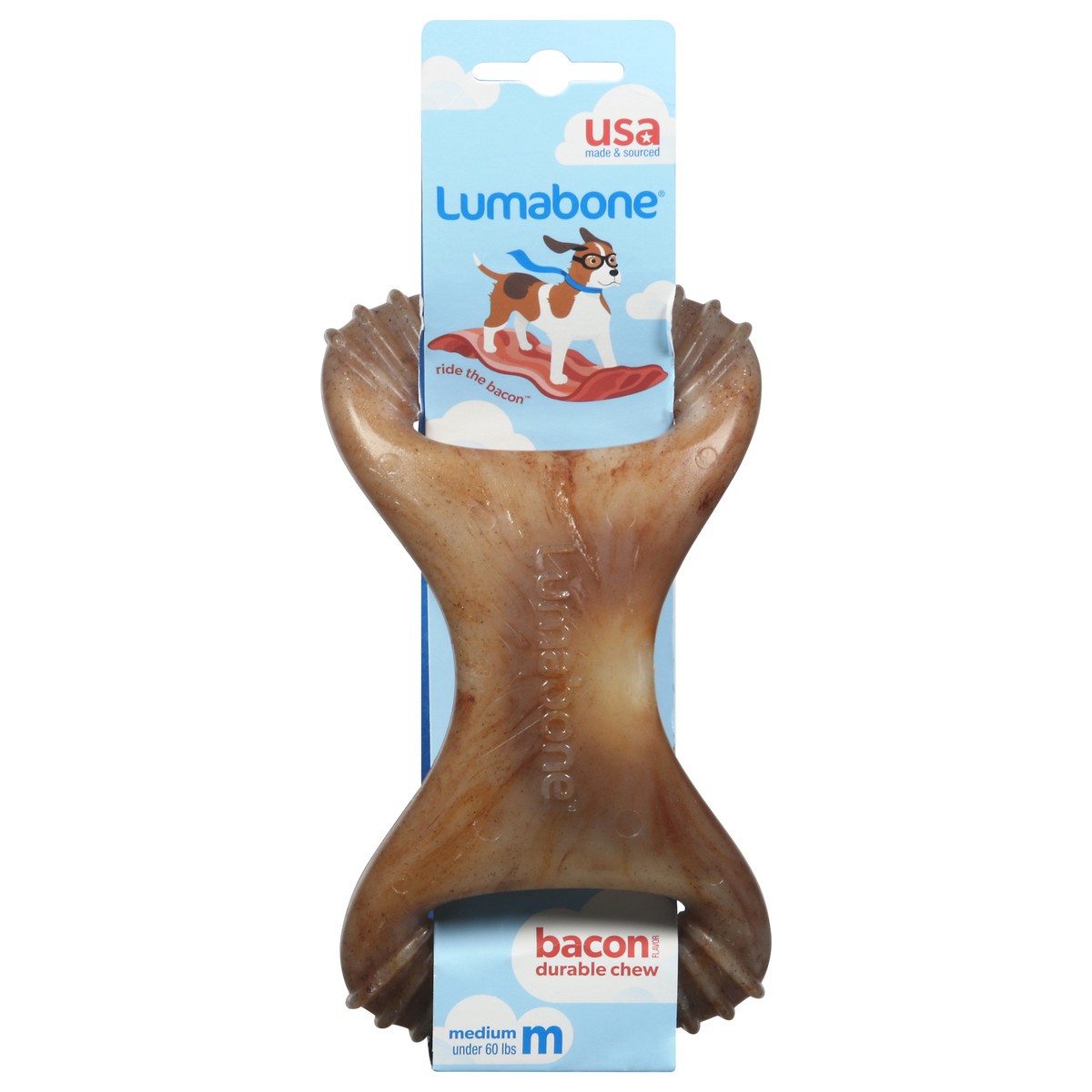 slide 1 of 9, LumaBone Bacon Flavor Durable Chew Medium 1 ea, 1 ct