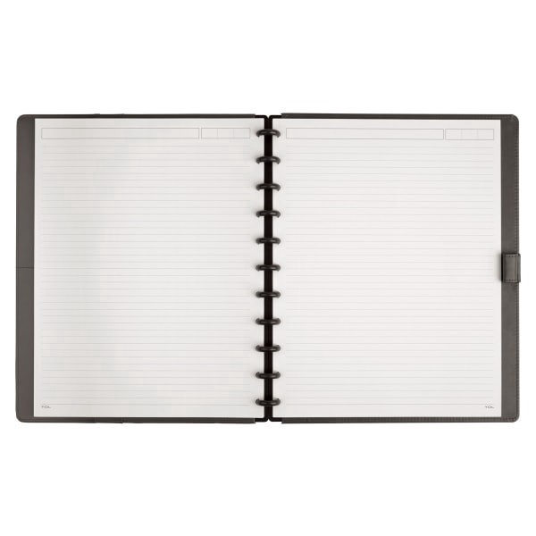 slide 4 of 5, TUL® Custom Note-Taking System Discbound Notebook With Leather Cover, Letter Size, Narrow Ruled, 60 Sheets, Gray, 1 ct