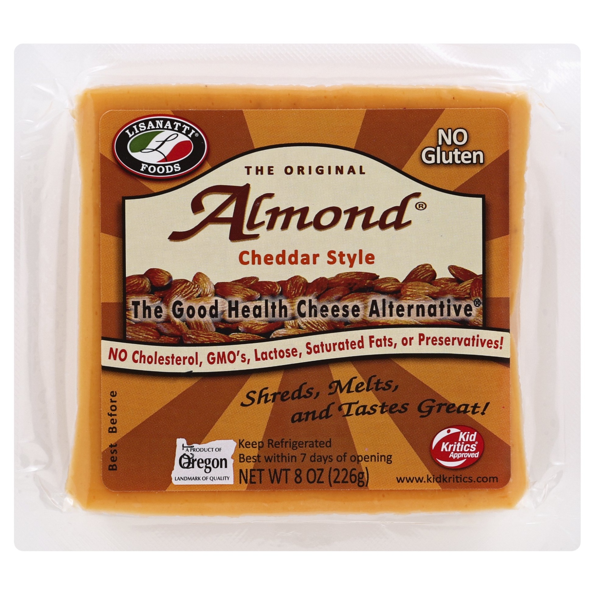 slide 1 of 5, Lisanatti Cheddar Style Almond Cheese, 8 oz