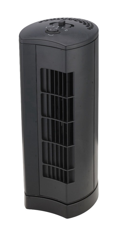 slide 1 of 2, Cool Works Oscillating Mini Tower Fan - Black, 12 in