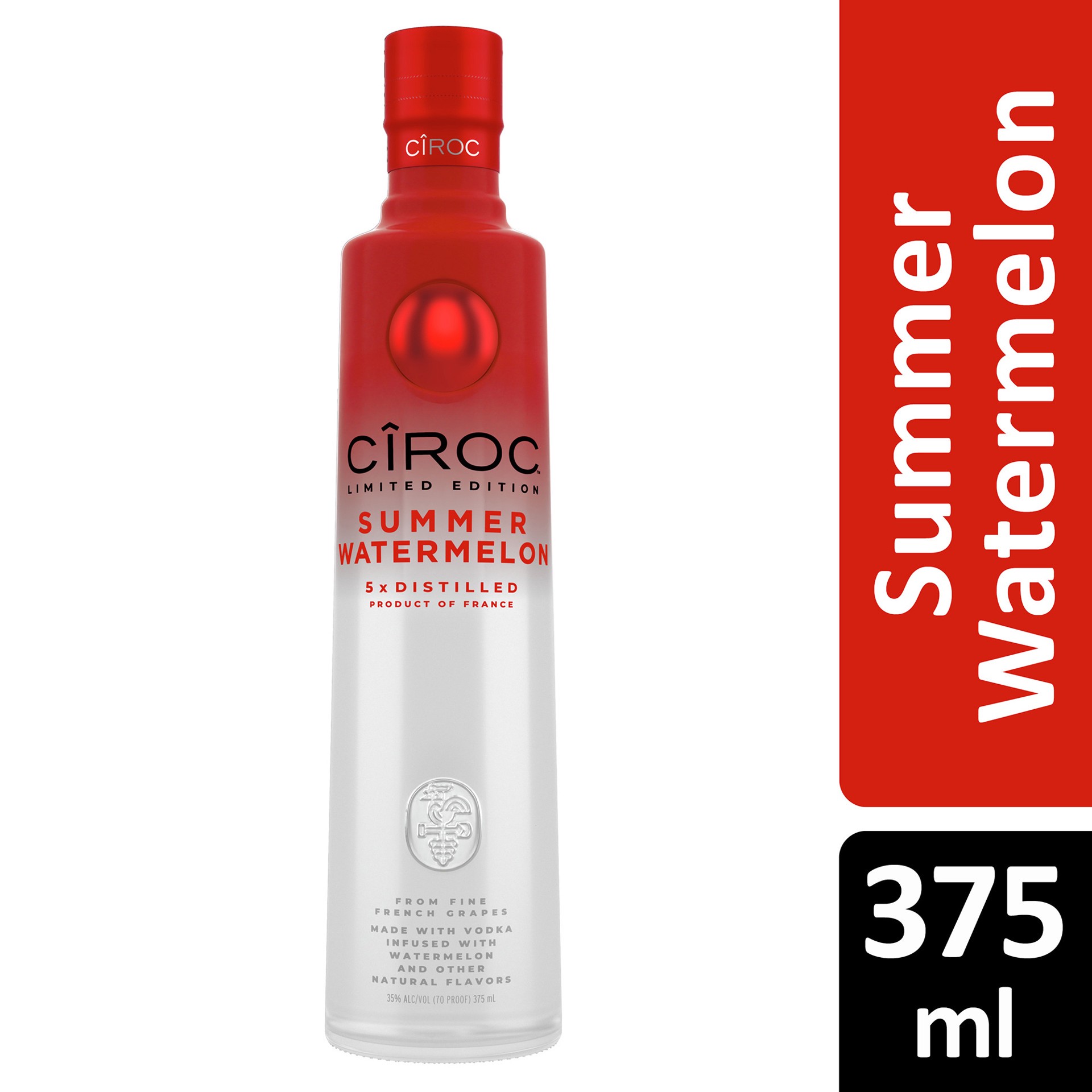 slide 3 of 4, CIROC Limited Edition Summer Watermelon (Made with Vodka Infused with Natural Flavors), 375 mL, 375 ml