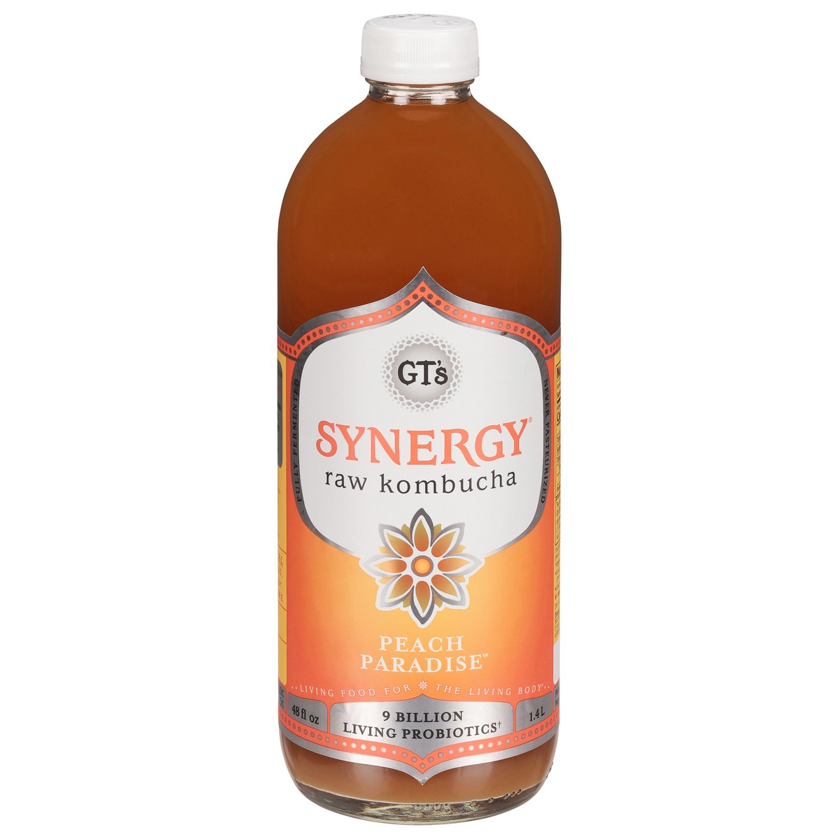 slide 11 of 14, Gt Enlightened Synergy Kombucha Peach Paradise 48.000 Fo, 48 fl oz