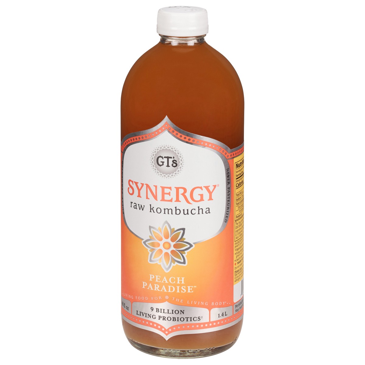 slide 6 of 14, Gt Enlightened Synergy Kombucha Peach Paradise 48.000 Fo, 48 fl oz