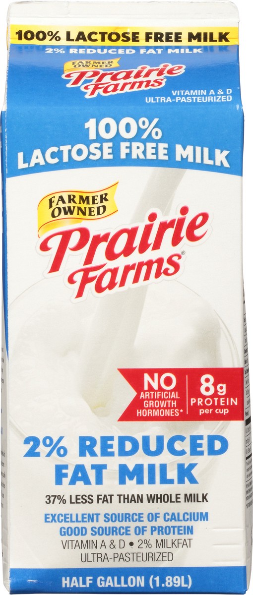 slide 11 of 12, Prairie Farms 2% Milkfat 2% Reduced Fat 100% Lactose Free Milk 0.5 gl Carton, 1/2 gal