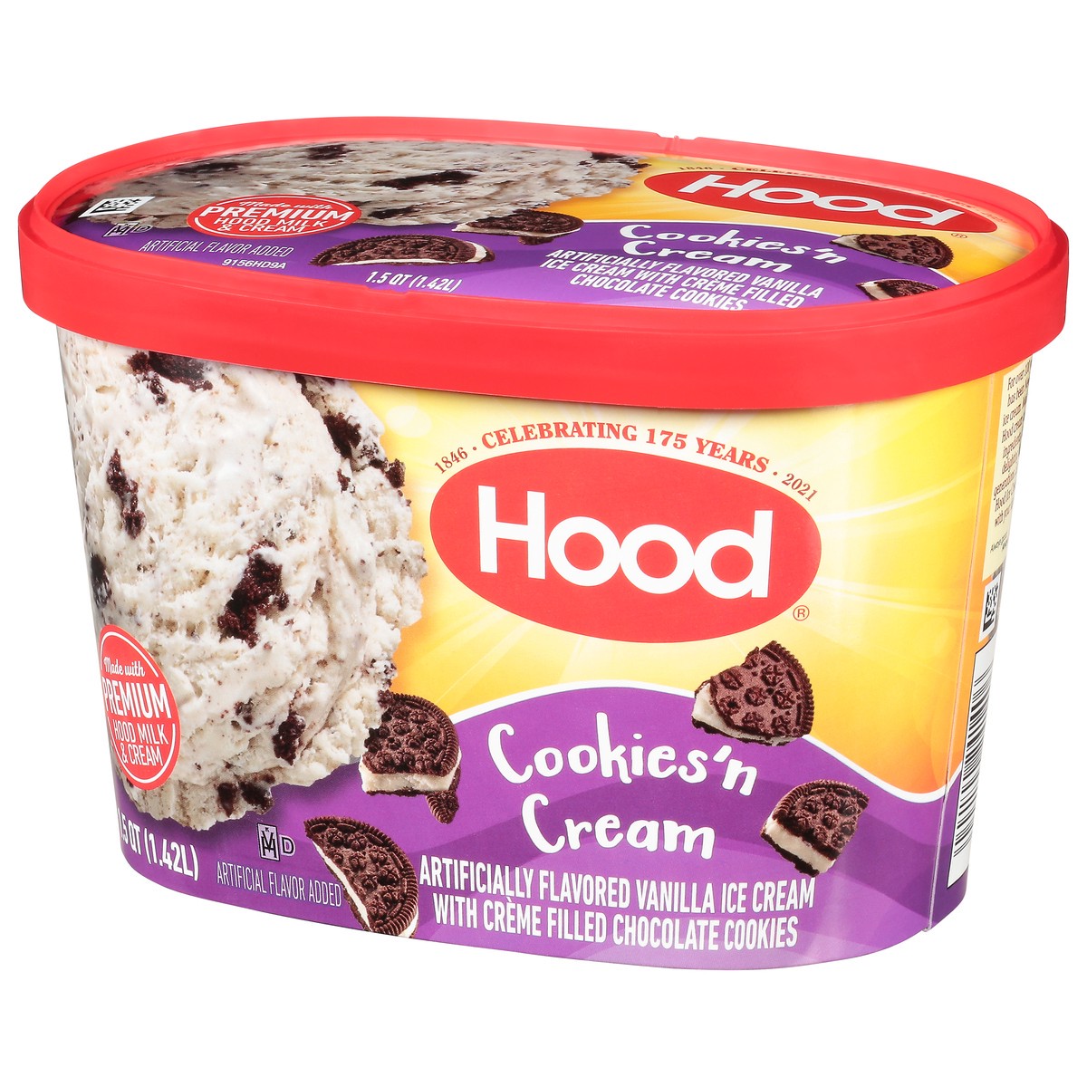 slide 9 of 11, Hood Cookies 'n Cream Ice Cream, 1.5 Quarts, 1.5 qt