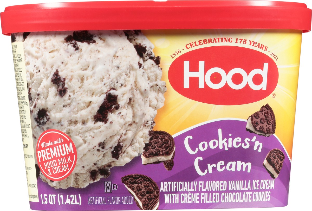 slide 7 of 11, Hood Cookies 'n Cream Ice Cream, 1.5 Quarts, 1.5 qt