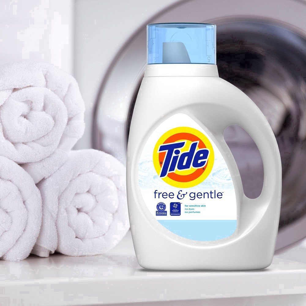 slide 39 of 59, Tide Free & Gentle Liquid Laundry Detergent, 64 loads 92 fl oz, 92 fl oz