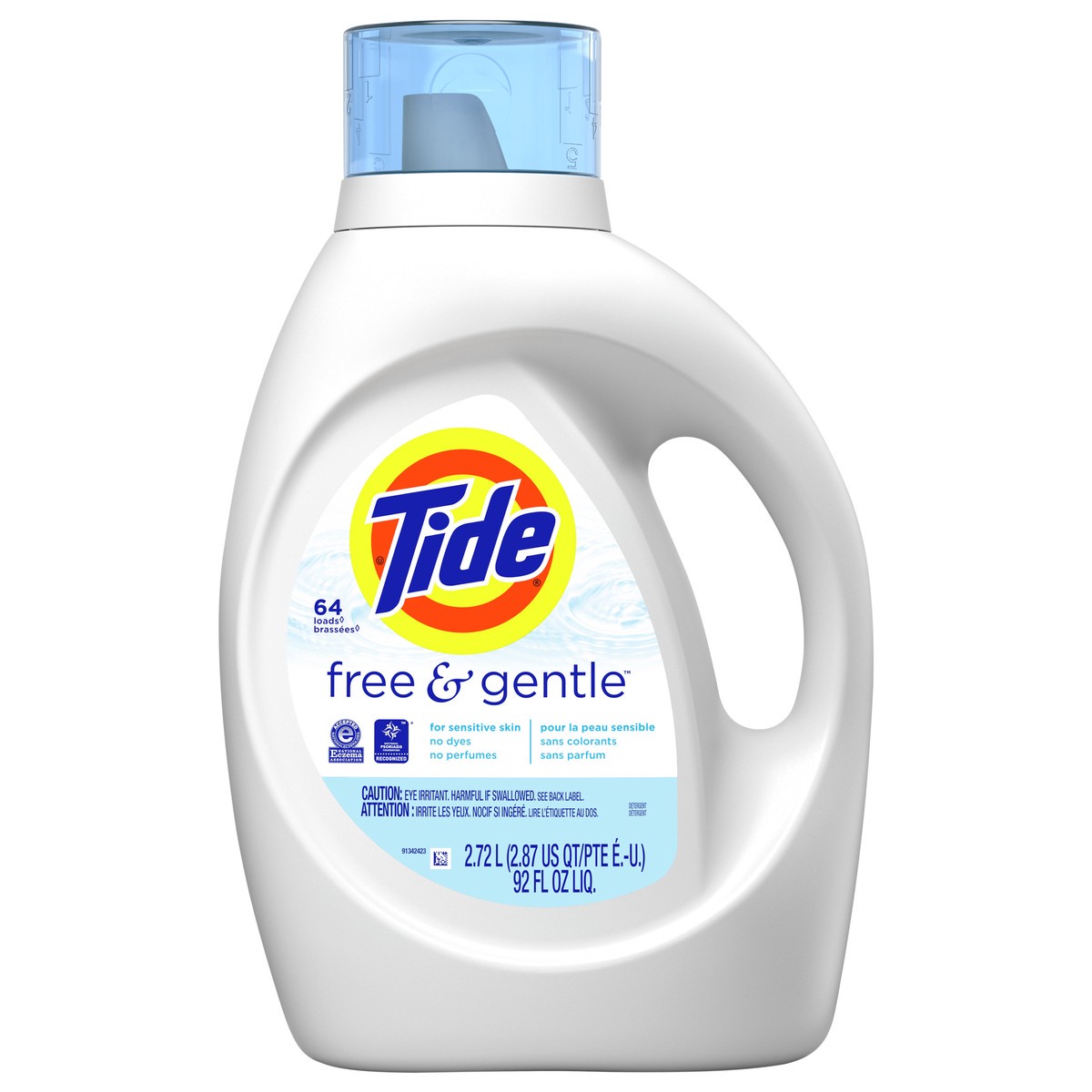 slide 1 of 59, Tide Free & Gentle Liquid Laundry Detergent, 64 loads 92 fl oz, 92 fl oz