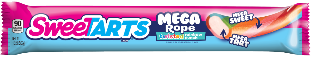 slide 1 of 2, SweeTARTS Mega Rope Twisted Rainbow Punch Candy 1.32 oz, 1.32 oz