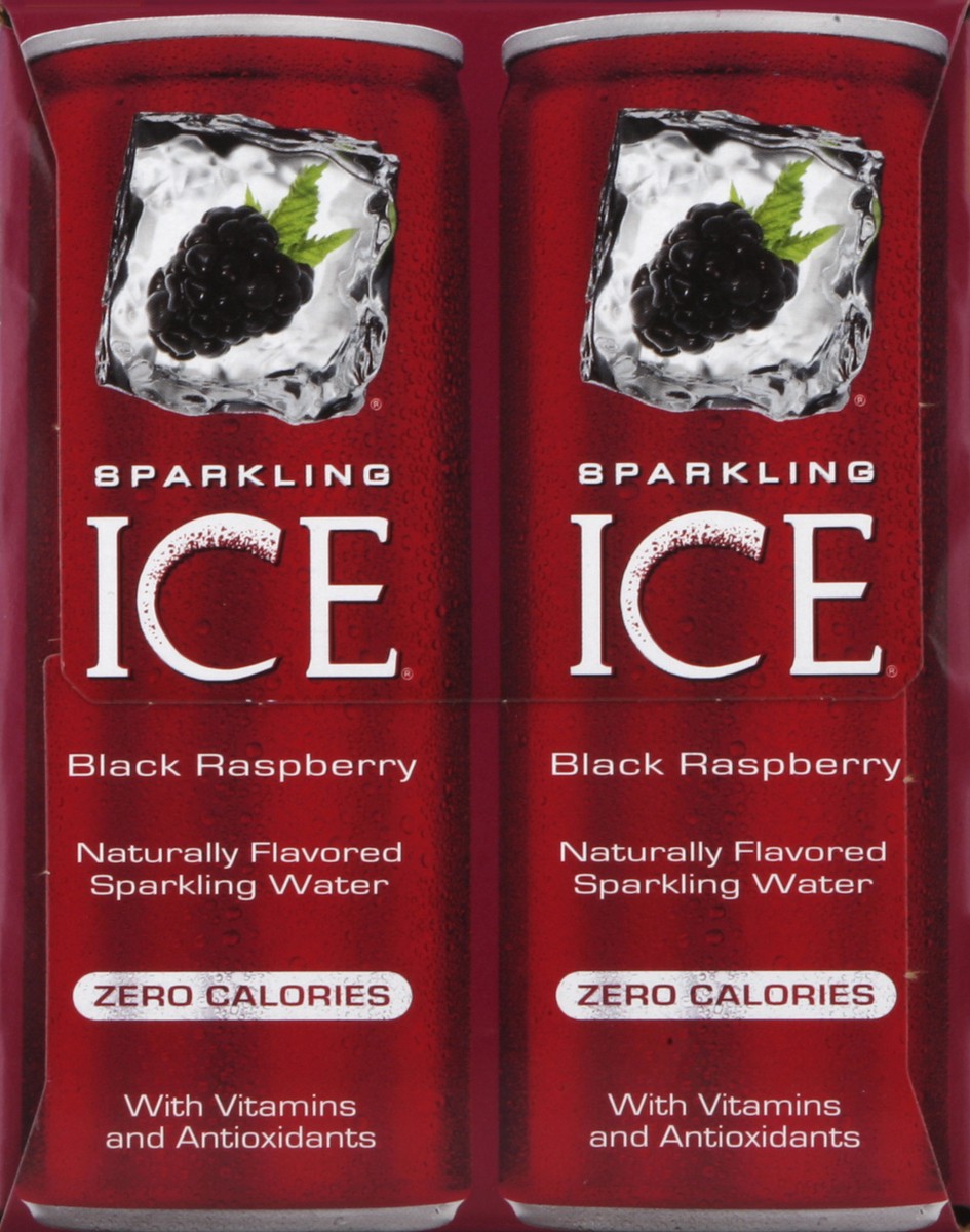 slide 3 of 6, Sparkling ICE Sparkling Water, Black Raspberry, Slim Cans, 8 ct