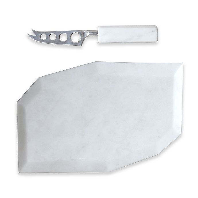 slide 1 of 1, Artisanal Kitchen Supply Geometric Marble Cheese Board and Knife Set, 1 ct