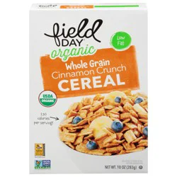 Field Day Organic Whole Grain Cinnamon Crunch Cereal 10 oz