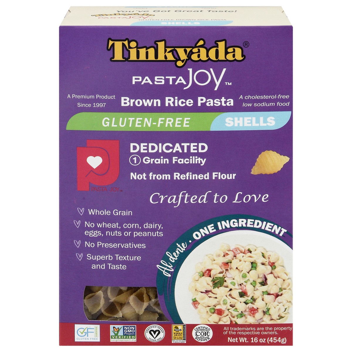 slide 1 of 5, Tinkyada Gluten-Free Brown Rice Shells Pasta 16 oz, 12 oz