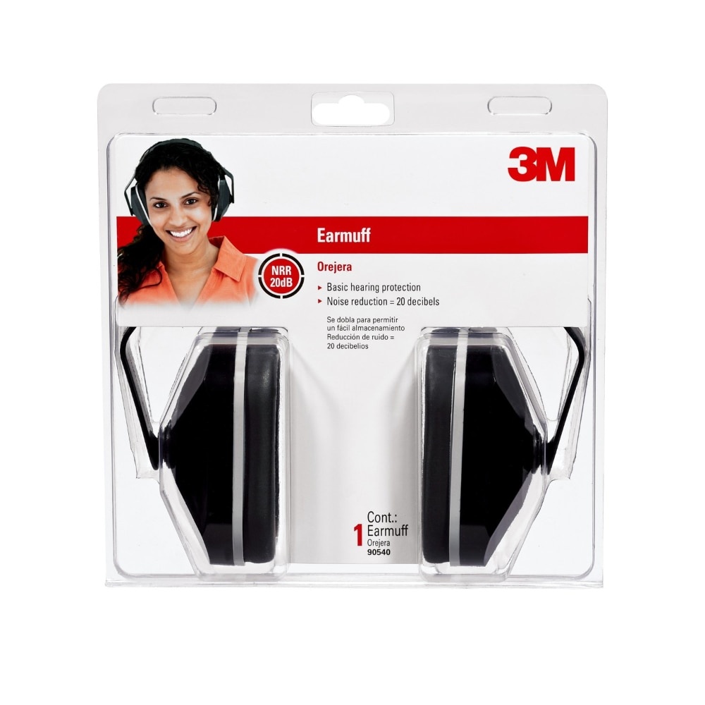 slide 1 of 1, 3M Protective Earmuffs - Black, one size