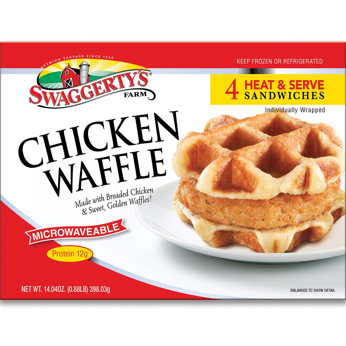 slide 2 of 7, Swaggerty's Chicken Waffle Sandwich, 14.04 oz