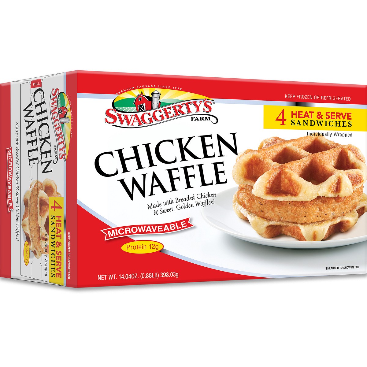 slide 3 of 7, Swaggerty's Chicken Waffle Sandwich, 14.04 oz