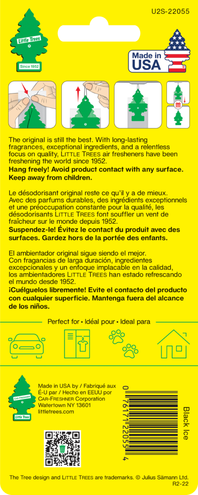 slide 3 of 3, CAR FRESHNER Car Air Freshener Black Ice, 1 ct