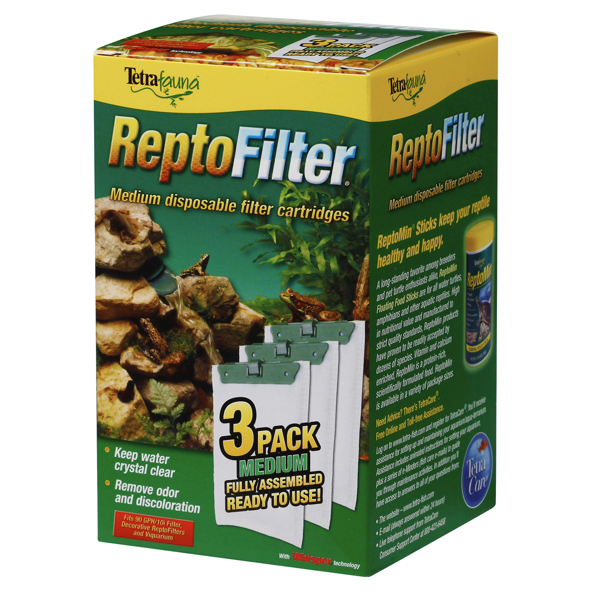 slide 3 of 8, Tetra Fauna ReptoFilter Filter Cartridges, Medium, 3 ct