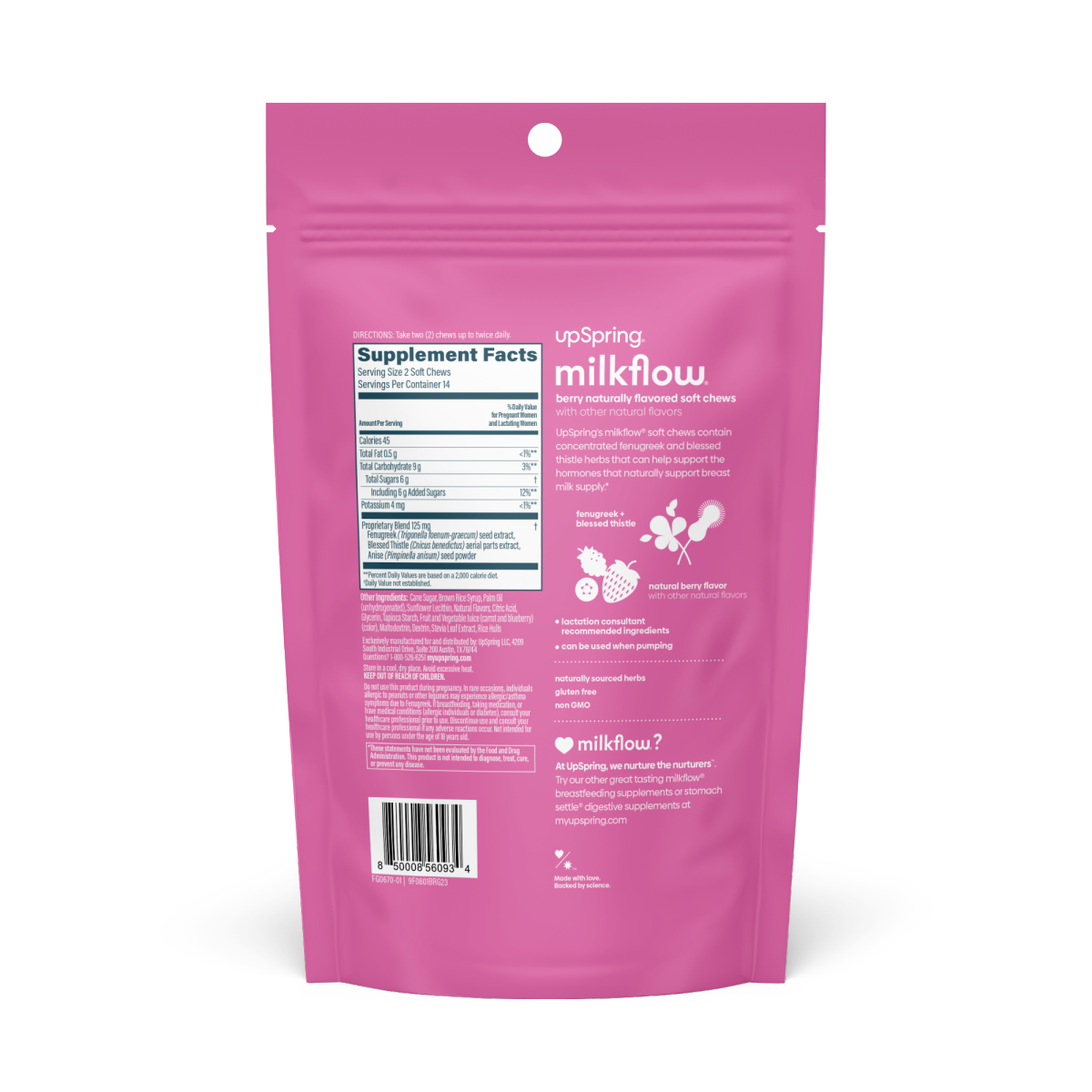 slide 5 of 5, Milkflow Berry Dietary Supplement 28 Soft Chews, 28 ct