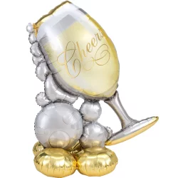 Party City AirLoonz Bubbly Wine Glass (Uninflated) Balloon