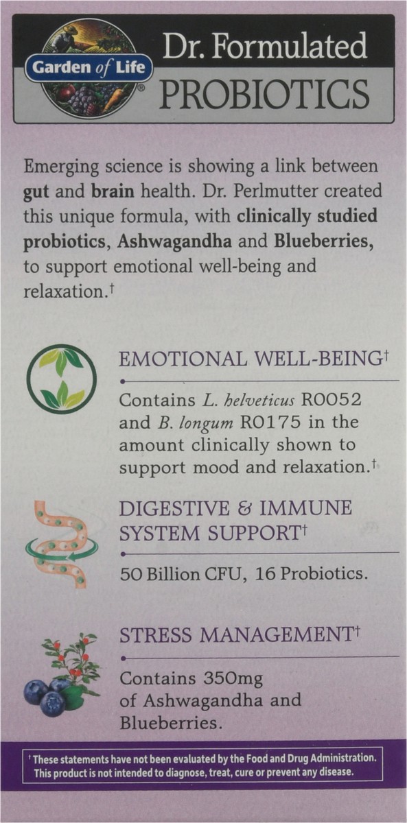 slide 7 of 9, Garden of Life Dr Formulated Probiotics Mood + Vegetarian Capsules 60 ea, 60 ct