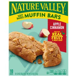 Nature Valley Soft Baked Muffin Bars, Apple Cinnamon, Snack Bars, 10 Bars, 12.4 oz