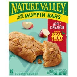 Nature Valley Soft Baked Muffin Bars, Apple Cinnamon, Snack Bars, 10 Bars, 12.4 oz