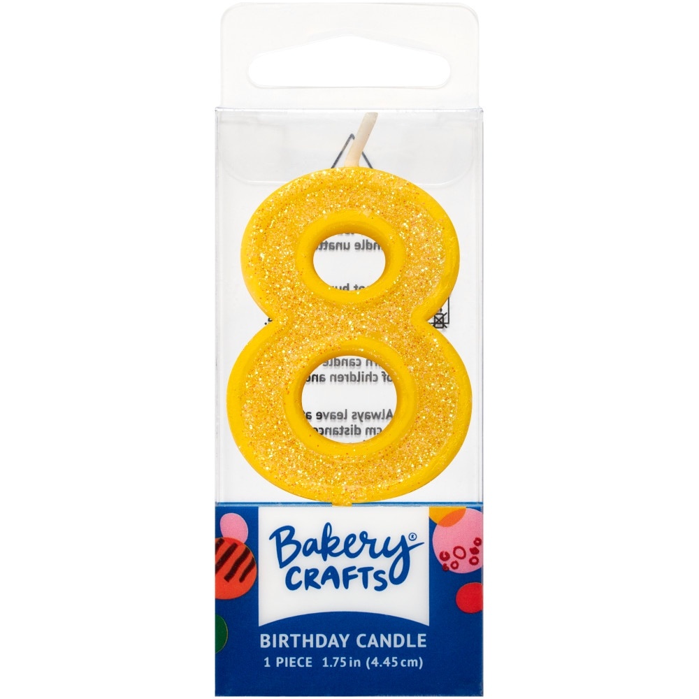 slide 1 of 1, Decopac Eight Birthday Candle Cake Decoration - Yellow, 1 ct