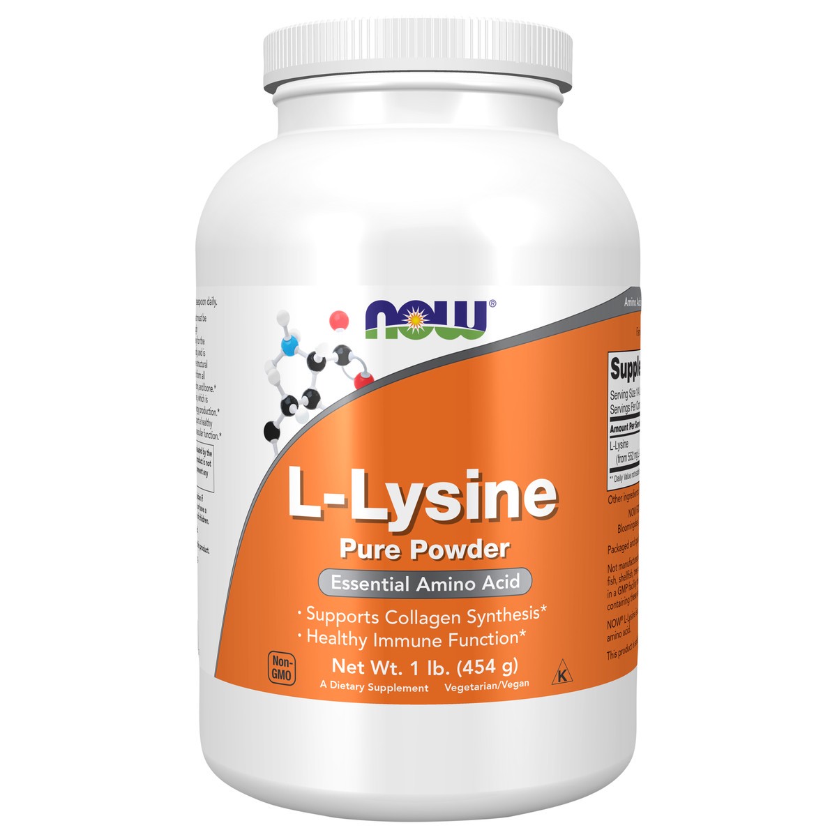 slide 1 of 4, NOW L-Lysine Powder - 1 lb., 1 lb