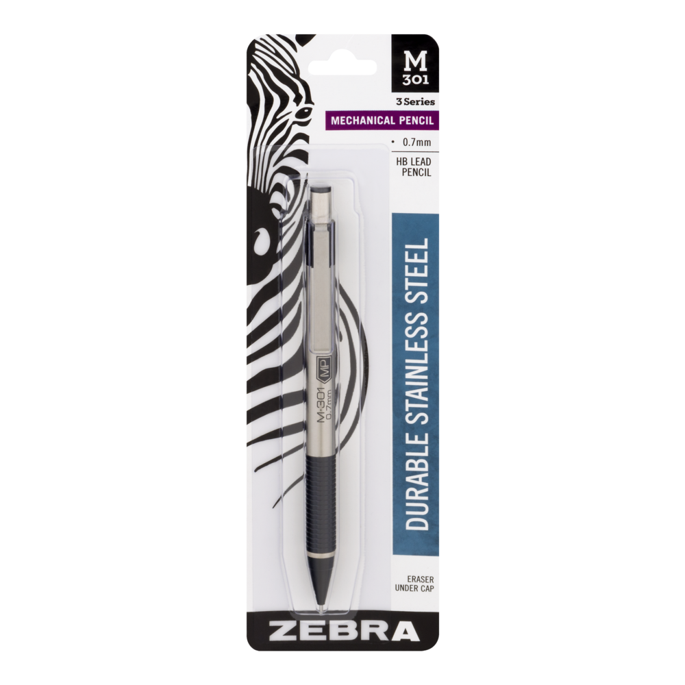 slide 1 of 1, Zebra Stainless Steel Mechanical Pencil, 1 ct