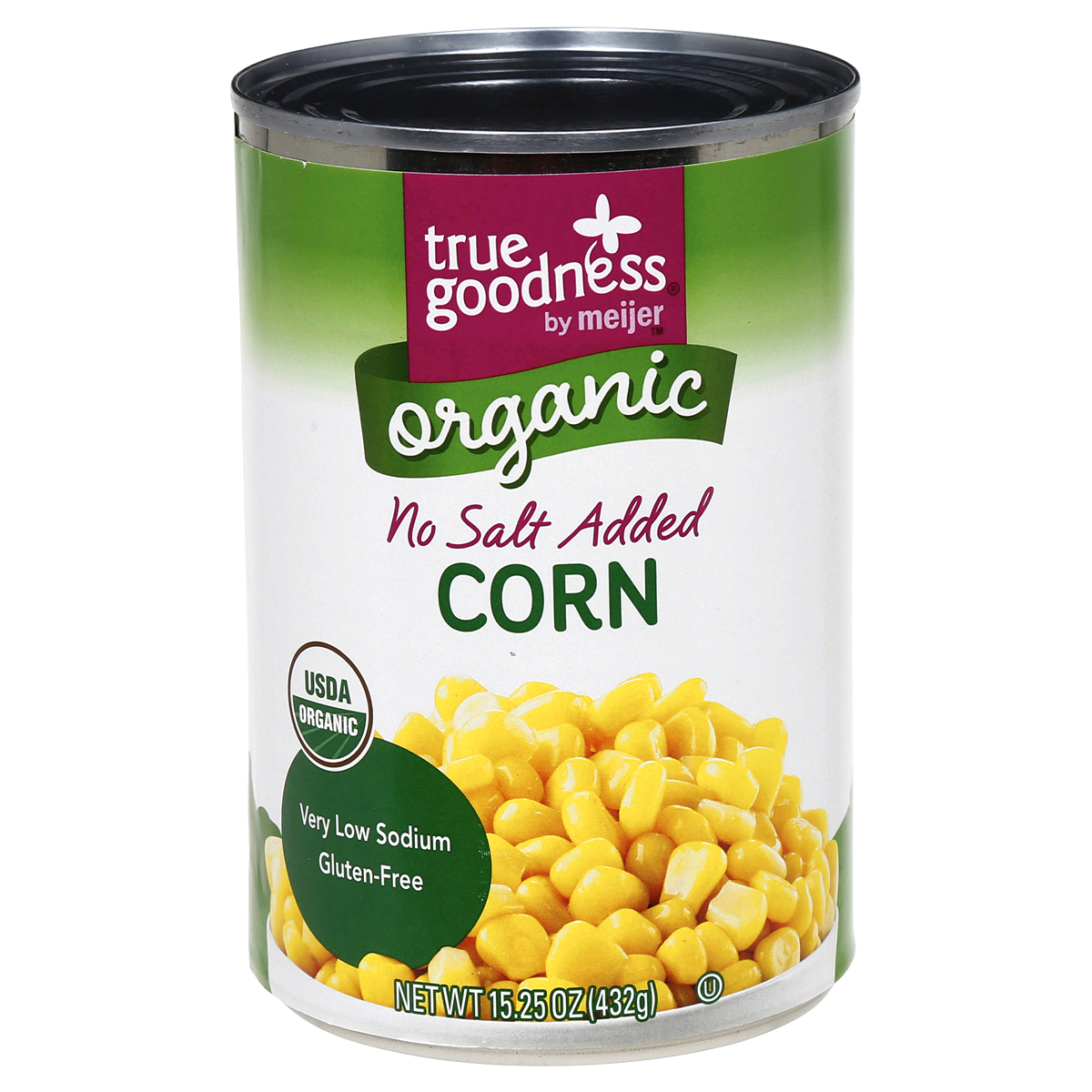 slide 1 of 3, True Goodness Organic No Salt Added Whole Kernel Corn, 15.25 oz