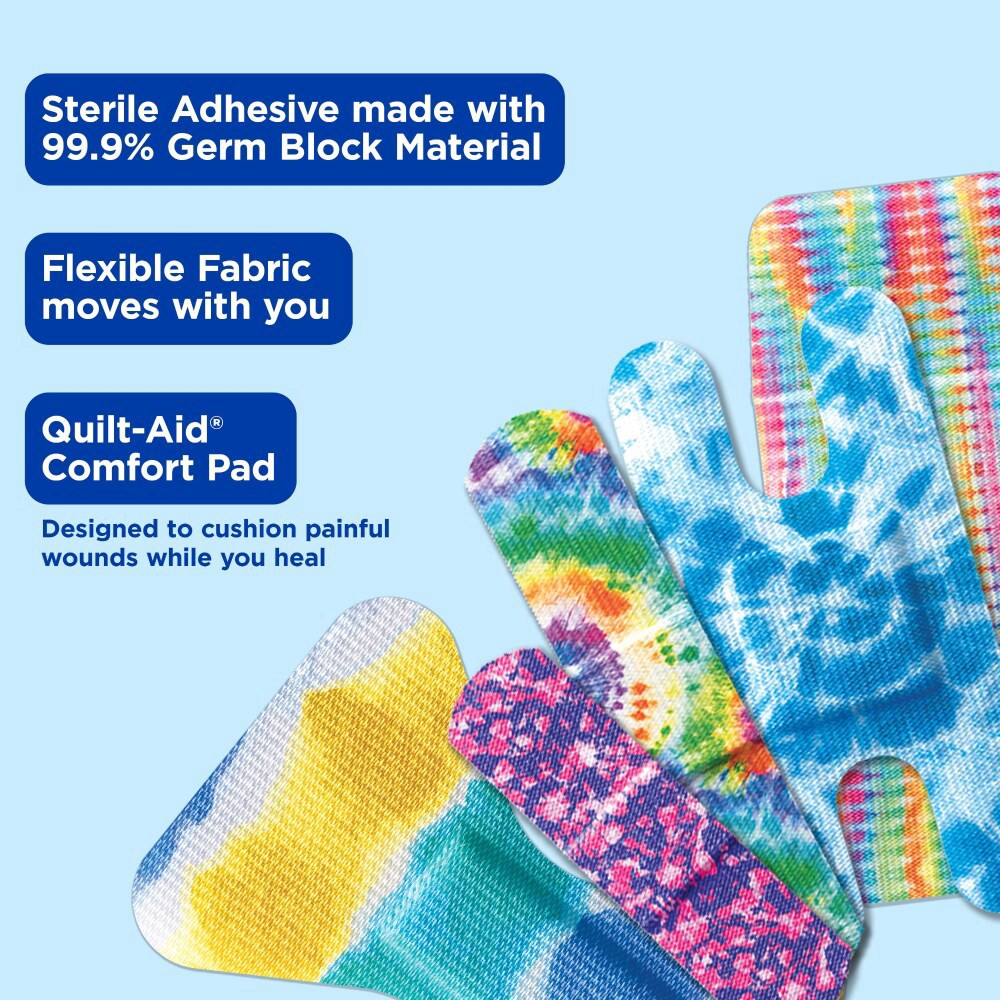 slide 4 of 6, Band-Aid Brand Flexible Fabric Fun Tie-Dye Bandages, Assorted, 100 ct