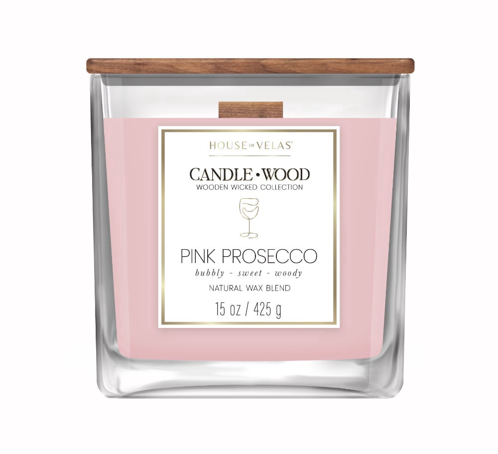 slide 1 of 1, House of Velas® Jar Candle Pink Prosecco, 15 oz