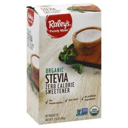 Raley's Purely Made Sugar Substitute Stevia Box 80 Count