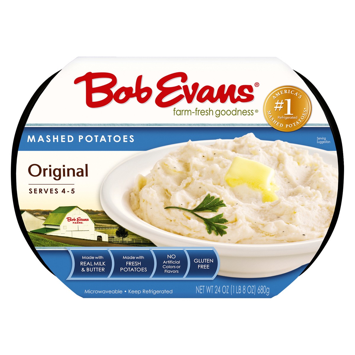 slide 1 of 9, Bob Evans Farm-Fresh Goodness Original Mashed Potatoes 24 oz, 24 oz