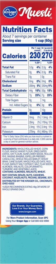 slide 2 of 4, Kroger Muesli Cereal, 14 oz
