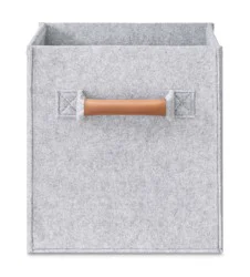 Everyday Living Fabric Drawer Felt With Leather Handle - Light Gray