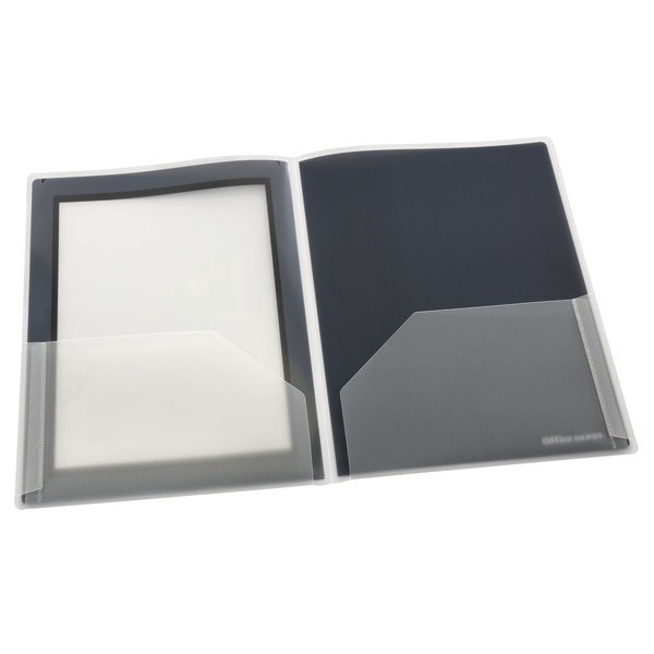slide 4 of 5, OfficeMax Brand 2-Pocket Poly Folders, Black, 1 ct