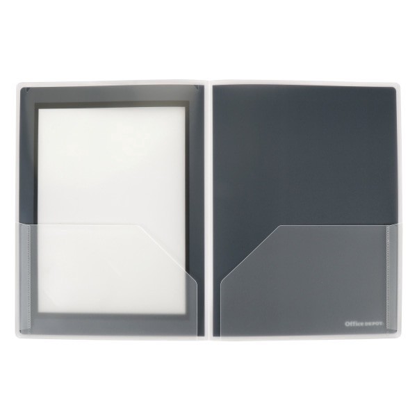 slide 3 of 5, OfficeMax Brand 2-Pocket Poly Folders, Black, 1 ct