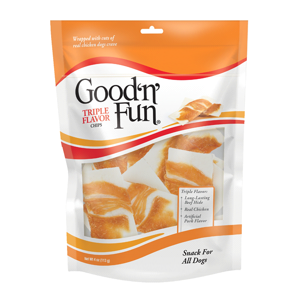 slide 1 of 1, Good 'N' Fun Treats Triple Chips, 4 oz