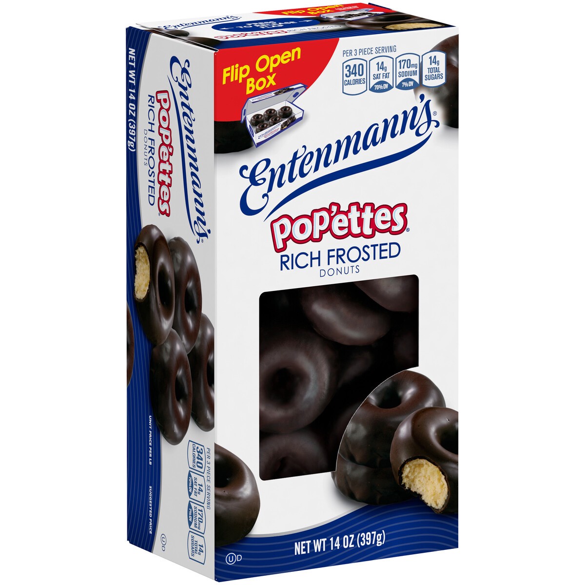 slide 5 of 6, Entenmann's Rich Frosted Chocolate Donut Pop'ettes, 14 oz