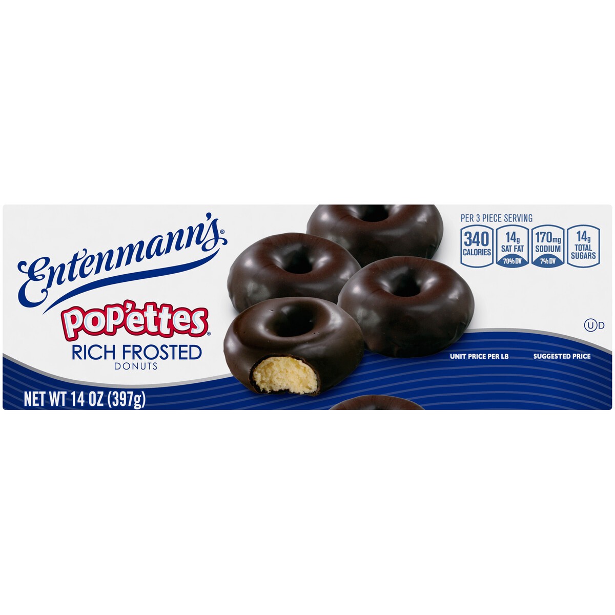 slide 6 of 6, Entenmann's Rich Frosted Chocolate Donut Pop'ettes, 14 oz