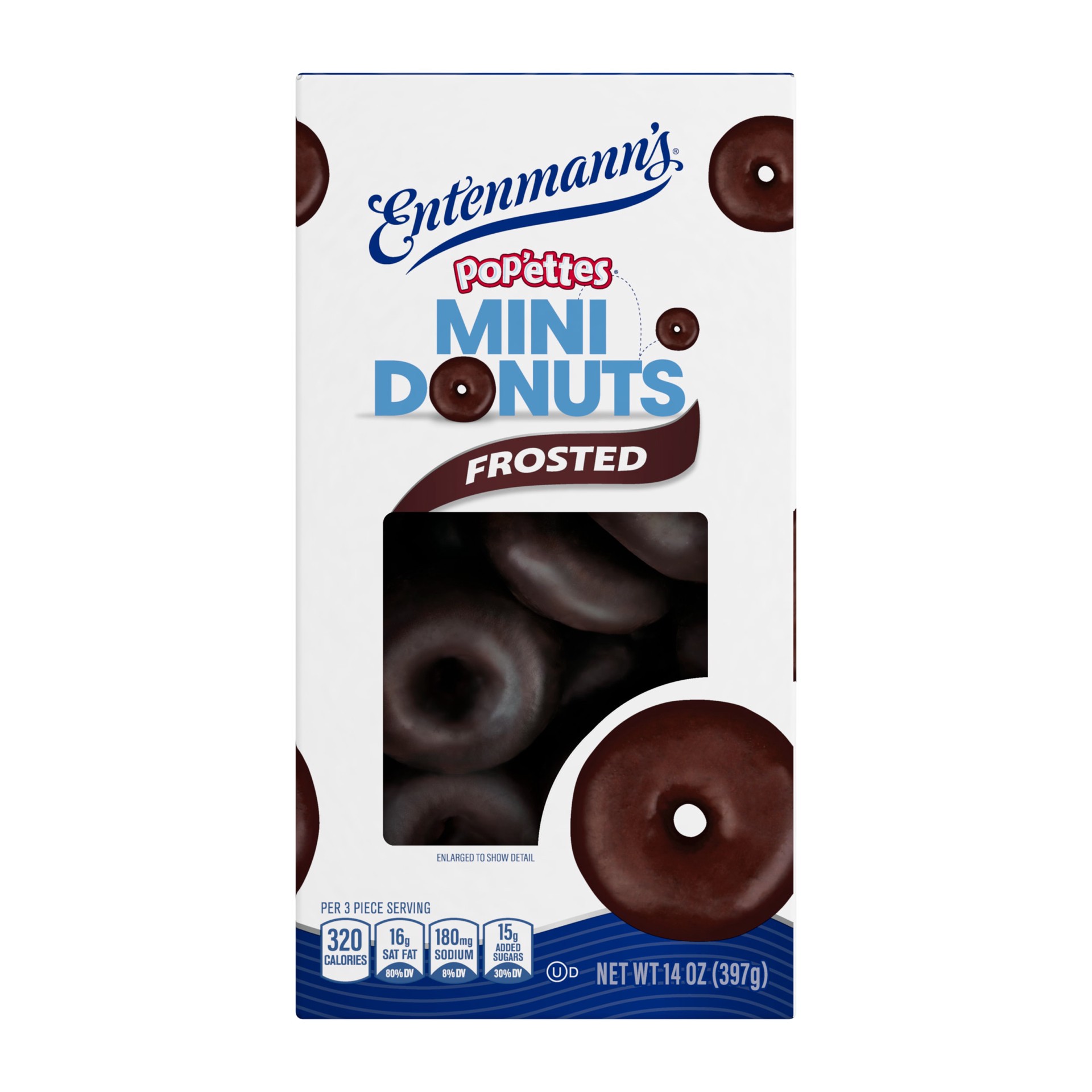 slide 1 of 6, Entenmann's Rich Frosted Chocolate Donut Pop'ettes, 14 oz