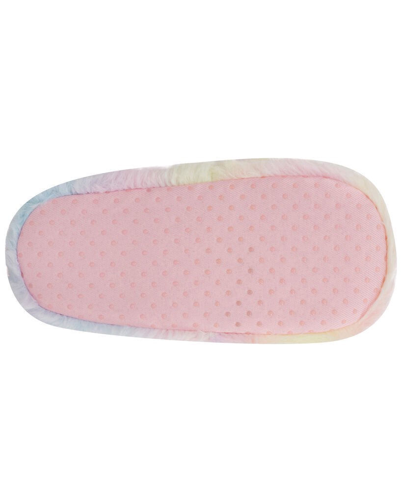 slide 4 of 6, Carter's Rainbow Heart Faux Fur Loafer Slippers Multi L, 1 ct