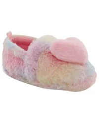 Carter's Rainbow Heart Faux Fur Loafer Slippers Multi L