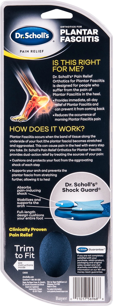 slide 5 of 6, Dr. Scholl's Orthotics For Plantar Fasciitis Women's Size 6-10, 1 pair