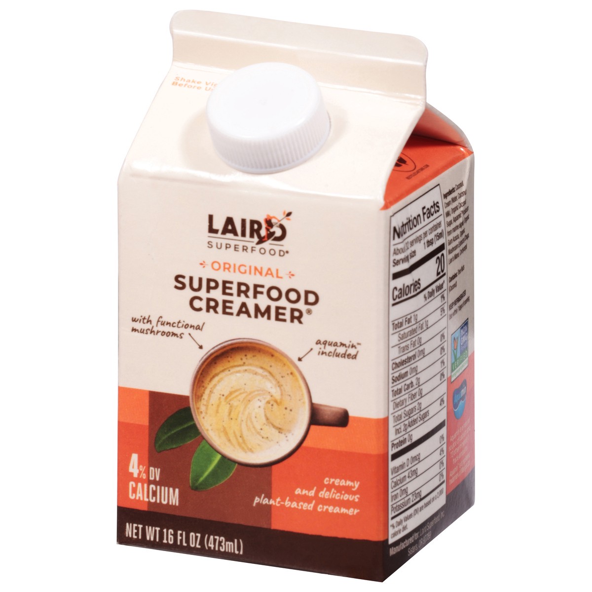 slide 5 of 14, Laird Superfood Original Creamer 16 fl oz Gable Top, 16 fl oz