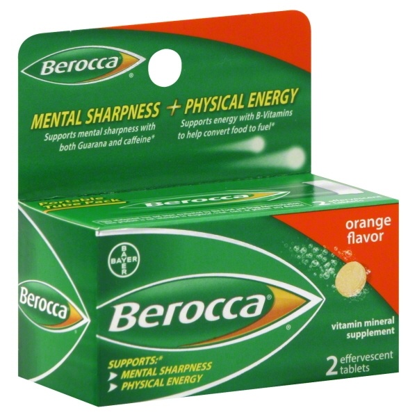 slide 1 of 1, Berocca Mental Sharpness Physical Energy Vitamin Mineral Orange Flavor Tablets, 2 ct